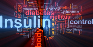 Insulin diabetes background concept glowing